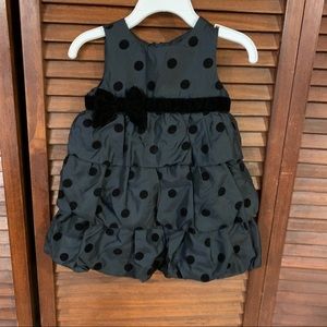 Black Polka Dotted Sleeveless Formal Dress